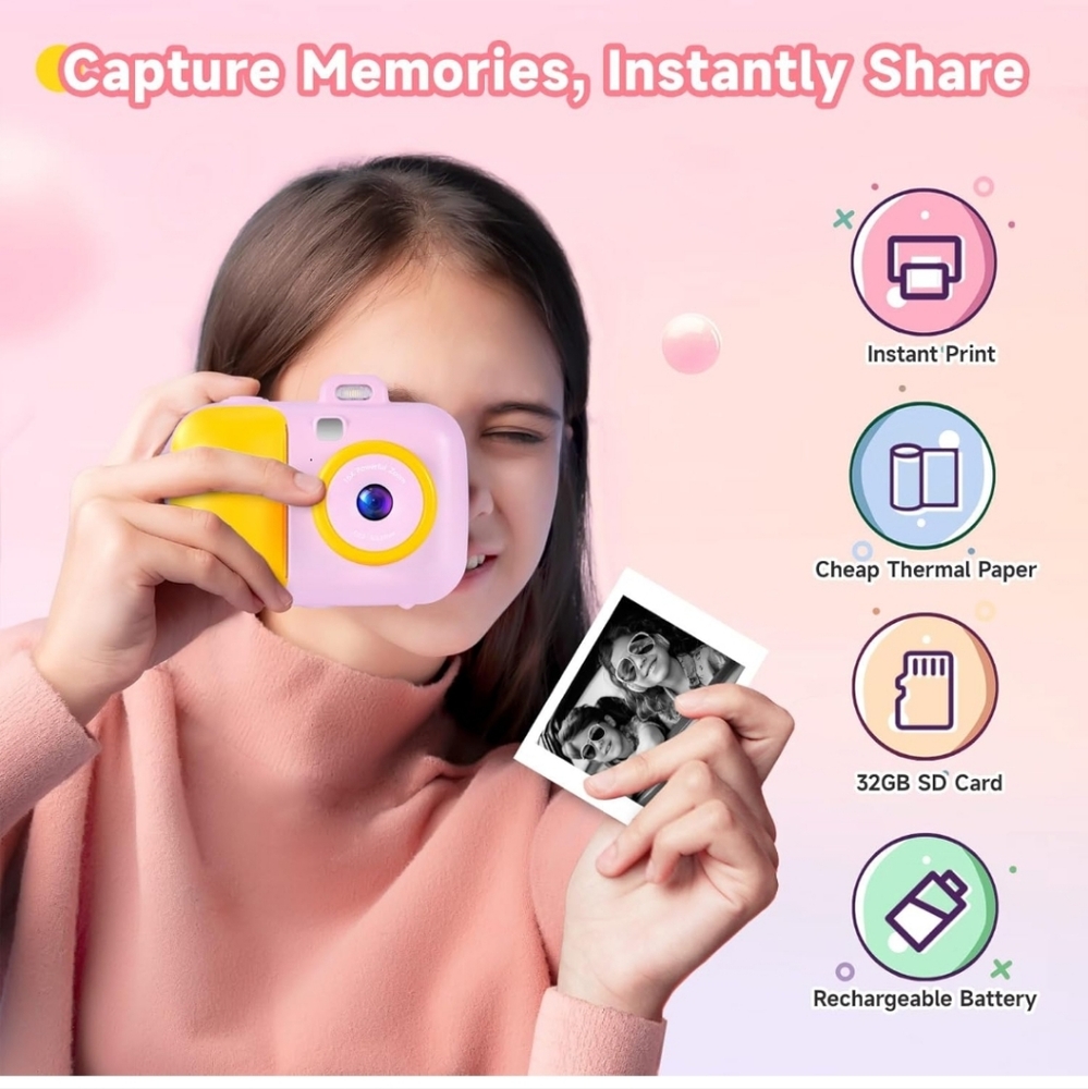 Kids Digital Camera Instant Print with Print Paper - Picture 2 of 7